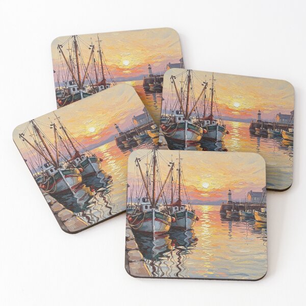 Item preview, port with fishing boats designed and sold by Losancestros.