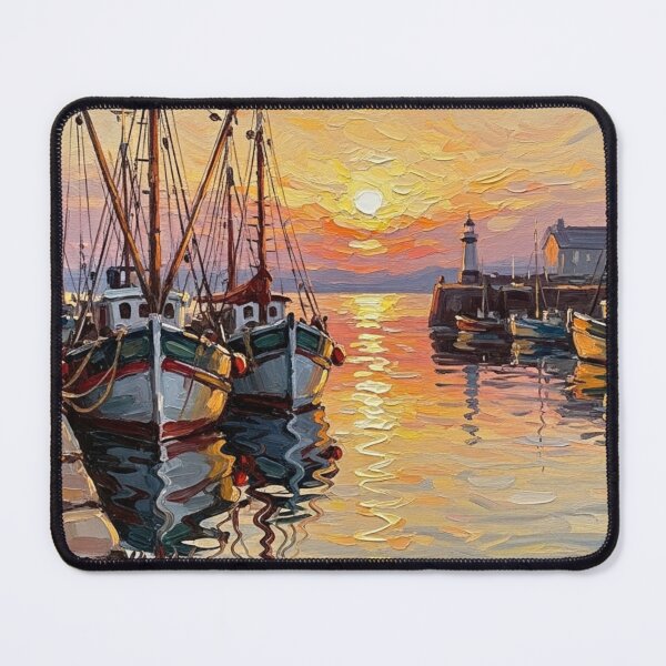 Item preview, port with fishing boats designed and sold by Losancestros.