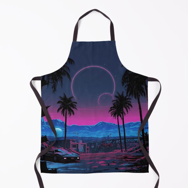 Item preview, Ferrar 80s retro-futuristic landscape with palm trees and a sports car neon colors 12 designed and sold by Neon G.
