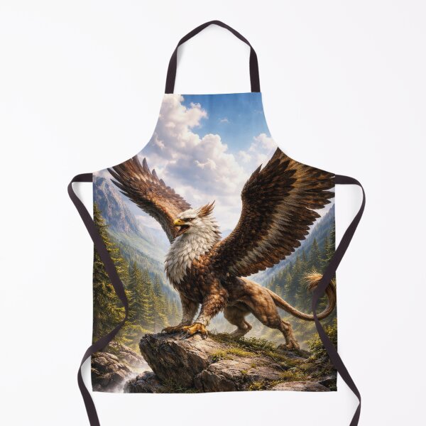 Item preview, Majestic Gryphon Guardian of the Mountain Forest – Mythical Fantasy Creature Art designed and sold by DrakariArt.
