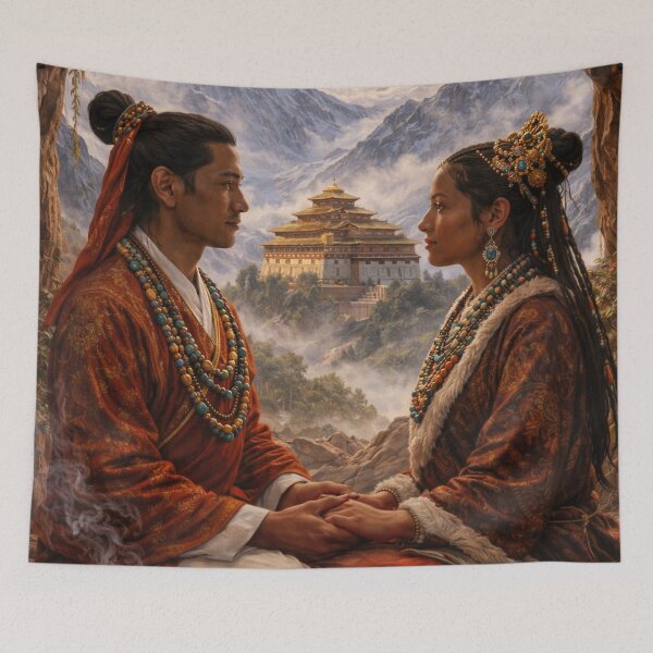 Item preview, Spiritual Love - Meditating Lovers in the Himalayan Mountains designed and sold by FriskyLemur.