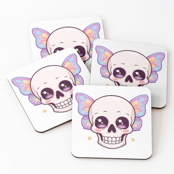 Item preview, Rainbow Kawaii Butterfly Skull – Cute Pastel Goth Spooky Sticker Design designed and sold by LintonGriffin.