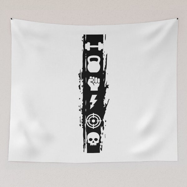 Item preview, Vertical Grunge Fitness Icons Banner with Skull designed and sold by AFernandesDSG.