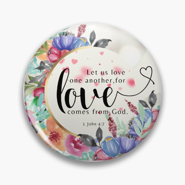 Item preview, 1 john 4:7 Bible Verse Pin Buttons designed and sold by Hirayas_Collection.