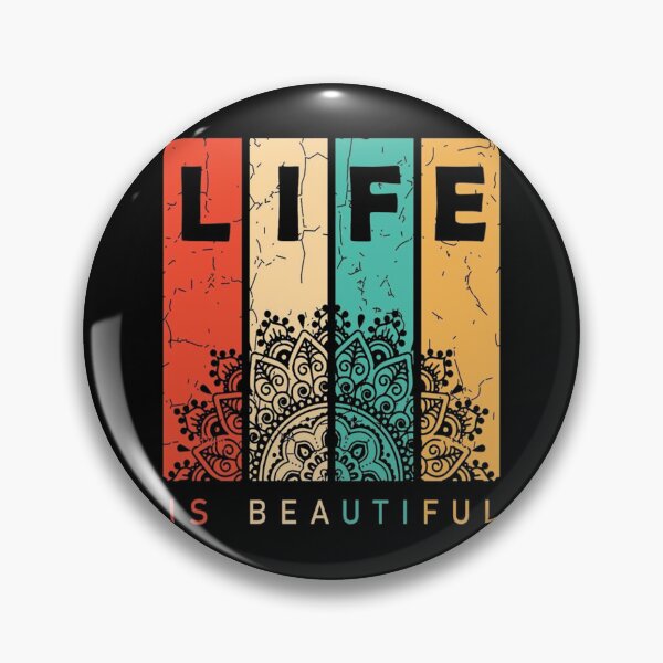 Item preview, Life Is Beautiful Inspirational Typography with Mandala Art, Colorful Boho Quote Design designed and sold by Lineesh Kumar.