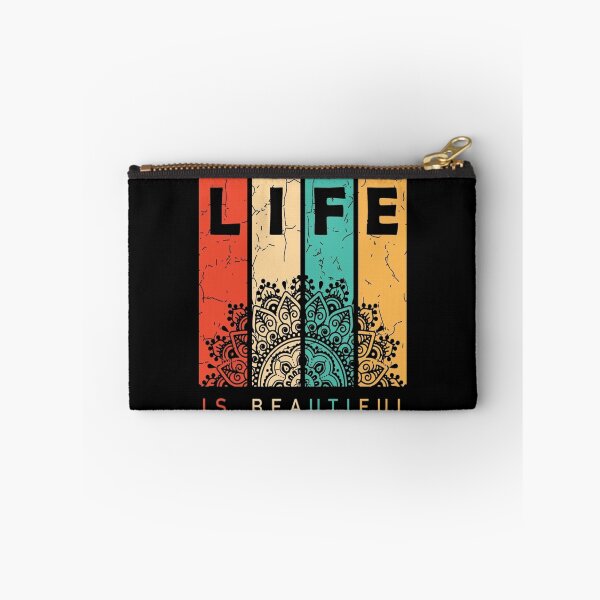 Item preview, Life Is Beautiful Inspirational Typography with Mandala Art, Colorful Boho Quote Design designed and sold by Lineesh Kumar.