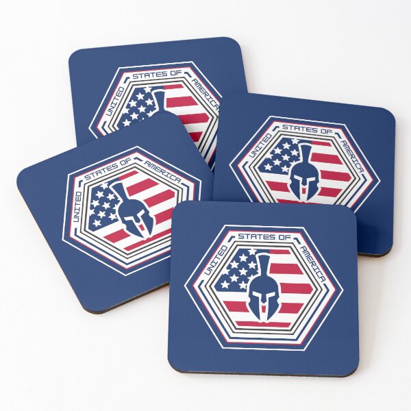 Item preview, United State of America Spartan Hexagon Emblem – Patriotic Warrior Helmet Design for Veterans, Military Families, and Proud Americans designed and sold by GFamilyC.