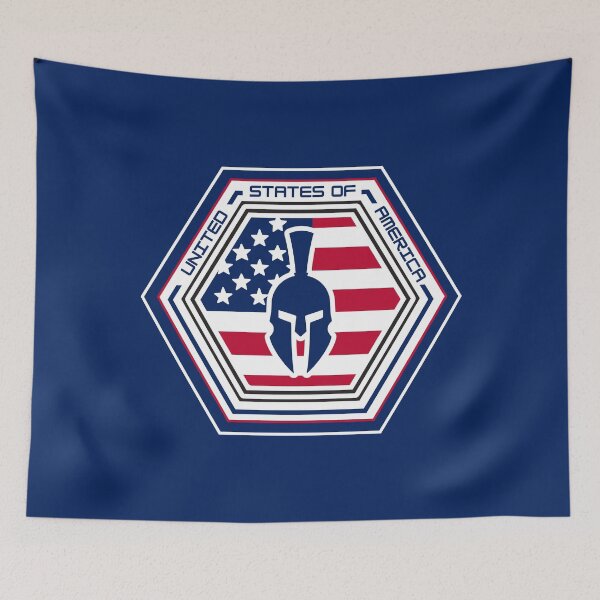 Item preview, United State of America Spartan Hexagon Emblem – Patriotic Warrior Helmet Design for Veterans, Military Families, and Proud Americans designed and sold by GFamilyC.
