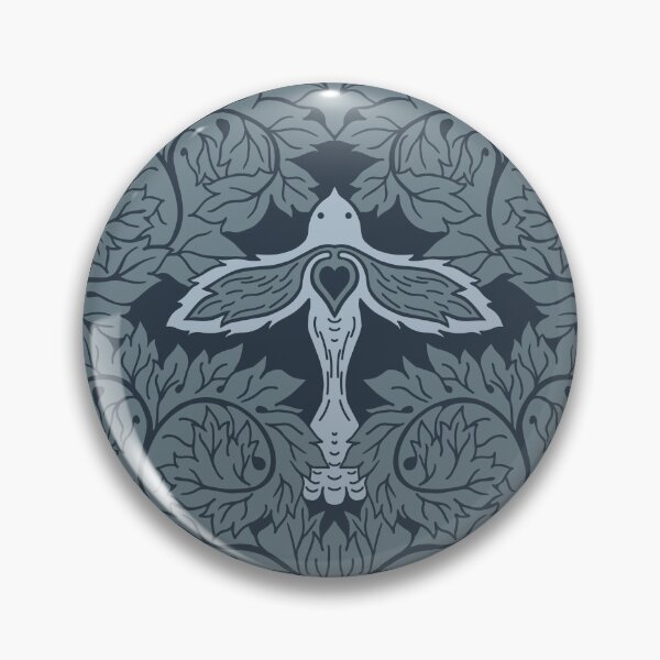 Item preview, Arts and Crafts Acanthus Damask with Dove -  Calming Deep Blue designed and sold by dreamprint.