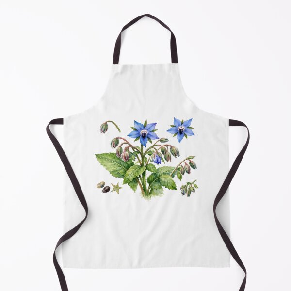 Item preview, Watercolor Borage Herb Flowers and Leaves designed and sold by silviaol.
