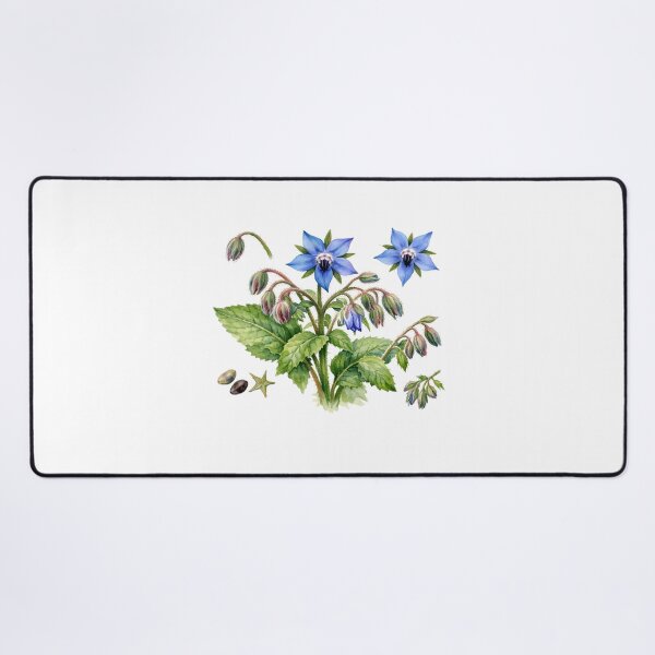 Item preview, Watercolor Borage Herb Flowers and Leaves designed and sold by silviaol.