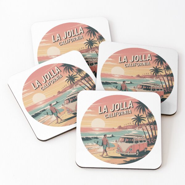 Item preview, La Jolla California Retro Surf Sunset - Vintage Beach Illustration designed and sold by CircinusStore.