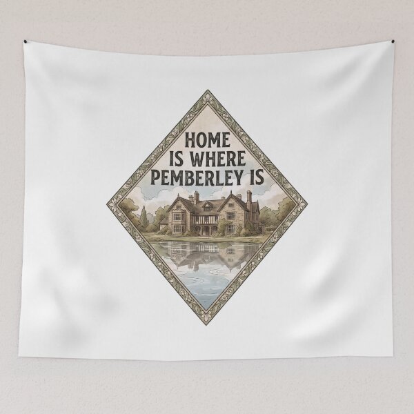 Item preview, Home Is Where Pemberley Is Watercolor Diamond Design designed and sold by Fenay Designs.