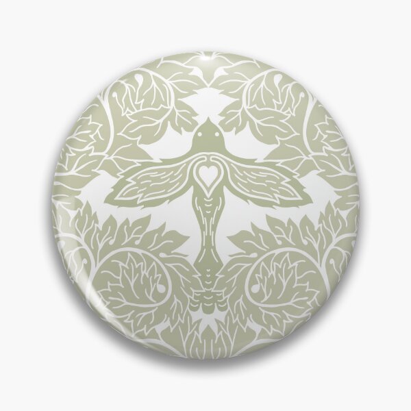 Item preview, Arts and Crafts Acanthus Damask with Dove - Soft Biophilic Green designed and sold by dreamprint.