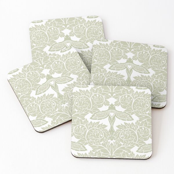 Item preview, Arts and Crafts Acanthus Damask with Dove - Soft Biophilic Green designed and sold by dreamprint.