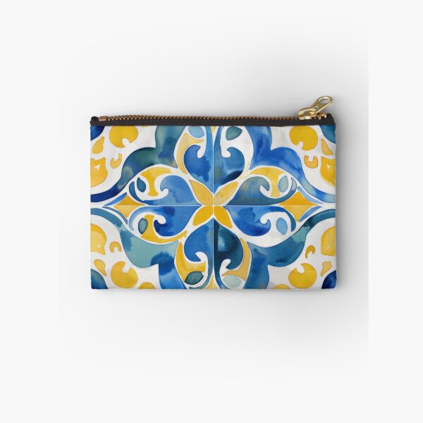 Item preview, Mediterranean blue yellow tiles pattern  designed and sold by PG Illustration.