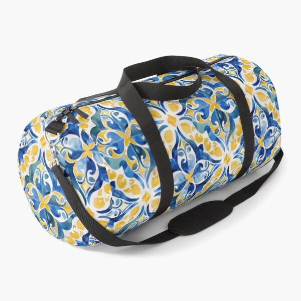 Item preview, Mediterranean blue yellow tiles pattern  designed and sold by PG Illustration.