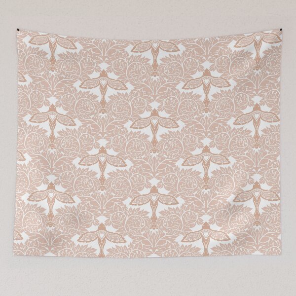 Item preview, Arts and Crafts Acanthus Damask with Dove - Soft Terracotta designed and sold by dreamprint.
