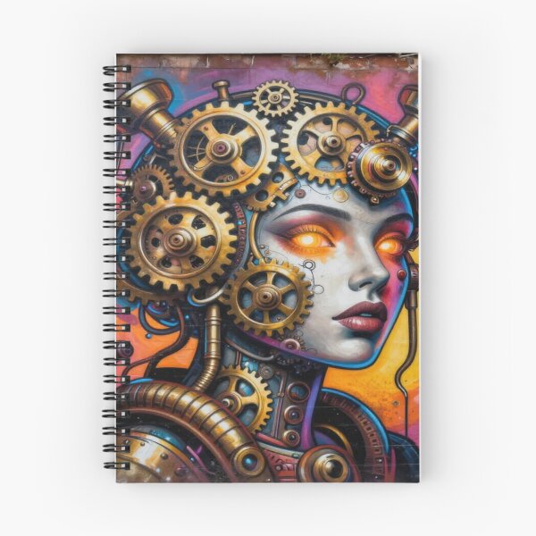 Item preview, Cyber Graffiti Vision – Futuristic street art with 4D woman and mechanical depth designed and sold by FotoworldEdel.