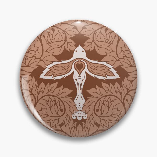 Item preview, Arts and Crafts Acanthus Damask with Dove - Deep Terracotta designed and sold by dreamprint.