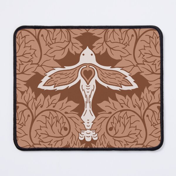 Item preview, Arts and Crafts Acanthus Damask with Dove - Deep Terracotta designed and sold by dreamprint.