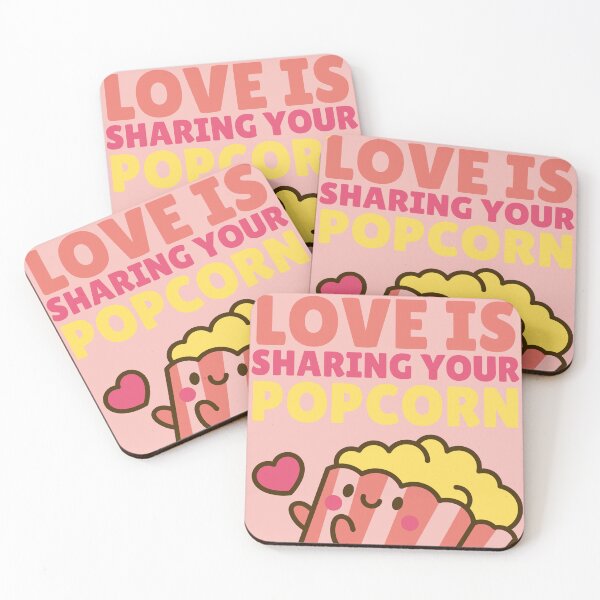 Item preview, Kawaii Funny Valentine Love Is Sharing Your Popcorn designed and sold by legendaryskins.