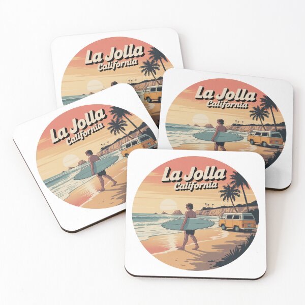 Item preview, La Jolla California Retro Surf Circle - Sunset Beach Illustration designed and sold by CircinusStore.