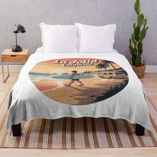 Item preview, La Jolla California Retro Surf Circle - Sunset Beach Illustration designed and sold by CircinusStore.