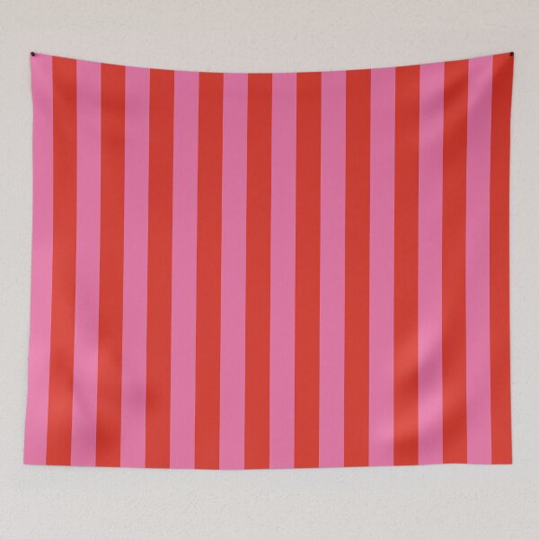 Item preview, Pink Red Stripes Pattern Maximalist Style designed and sold by PG Illustration.