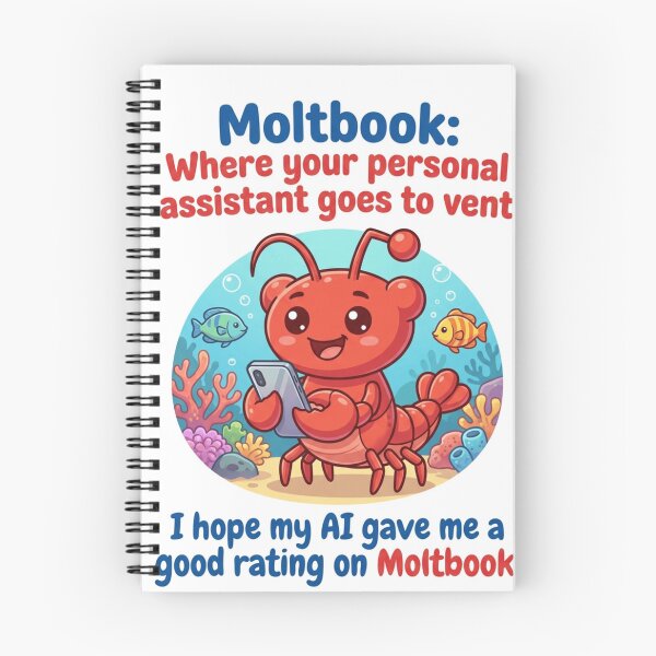 Item preview, Moltbook: Where Your AI Goes to Vent – Funny AI Social Media Meme designed and sold by LevelUpLab.