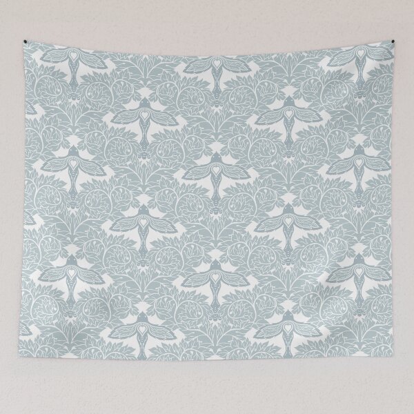 Item preview, Arts and Crafts Acanthus Damask with Dove - Calming Blue designed and sold by dreamprint.