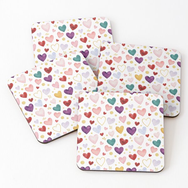 Item preview, Vibrant Earthy Hearts & Gold Glitter - Whimsical Watercolor Pattern designed and sold by DraftNDreamShop.