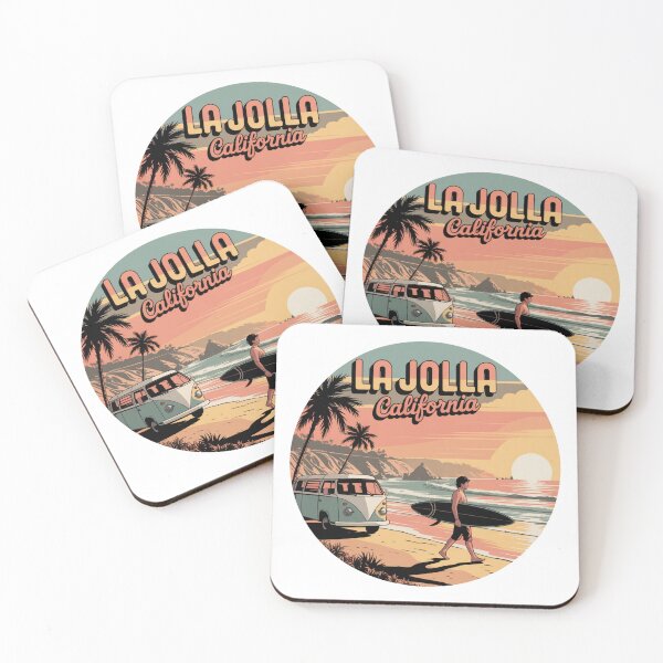 Item preview, La Jolla California Retro Surf Sunset - Vintage Beach Circle Illustration designed and sold by CircinusStore.