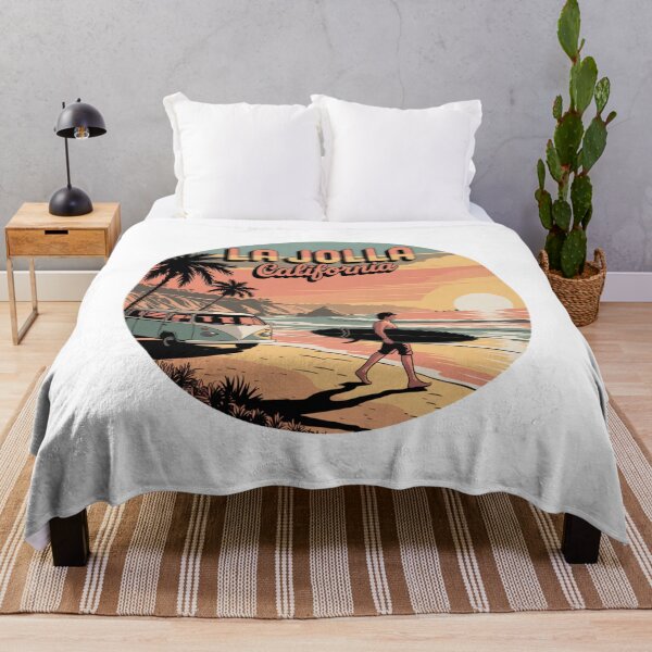 Item preview, La Jolla California Retro Surf Sunset - Vintage Beach Circle Illustration designed and sold by CircinusStore.