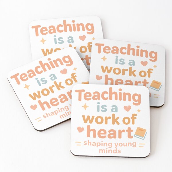 Item preview, Teaching Is a Work of Heart – Childhood Educator Inspirational Typography designed and sold by KivaroArt.