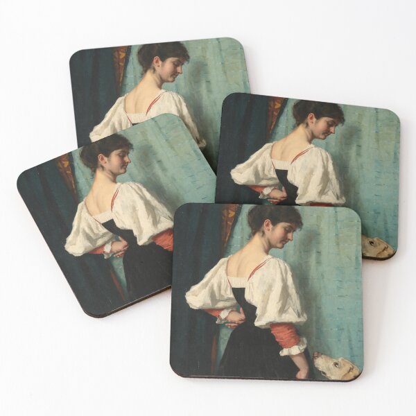Item preview, Victorian Lady and Dog Portrait: Moody Antique Art Print designed and sold by SavageVision.