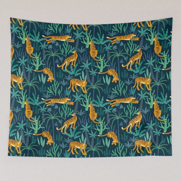 Item preview, Miami maximalist style tiger pattern decorative jungle tropical vibe  designed and sold by PG Illustration.