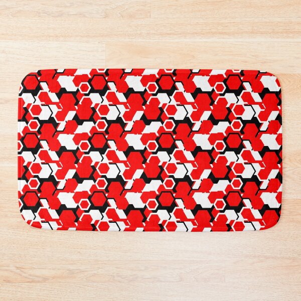 Item preview, Neon Hex-Cell - RED Honeycomb Geometric Mosaic designed and sold by The Nomadic Designs.