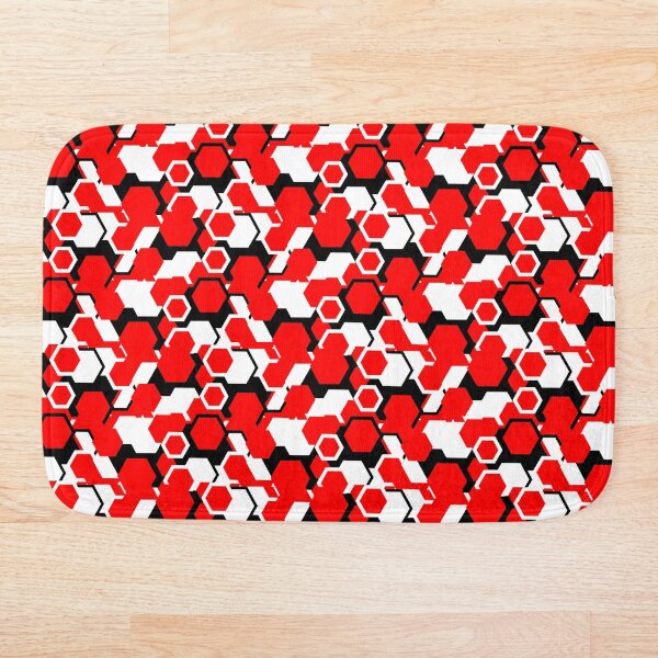 Item preview, Neon Hex-Cell - RED Honeycomb Geometric Mosaic designed and sold by The Nomadic Designs.