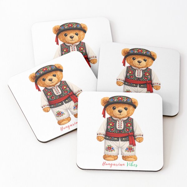 Item preview, Cute Teddy Bear in Traditional Hungarian Folk Costume - Matyo Embroidery Art designed and sold by CuteBear87.