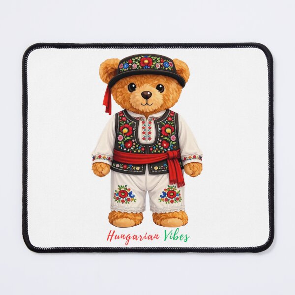 Item preview, Cute Teddy Bear in Traditional Hungarian Folk Costume - Matyo Embroidery Art designed and sold by CuteBear87.