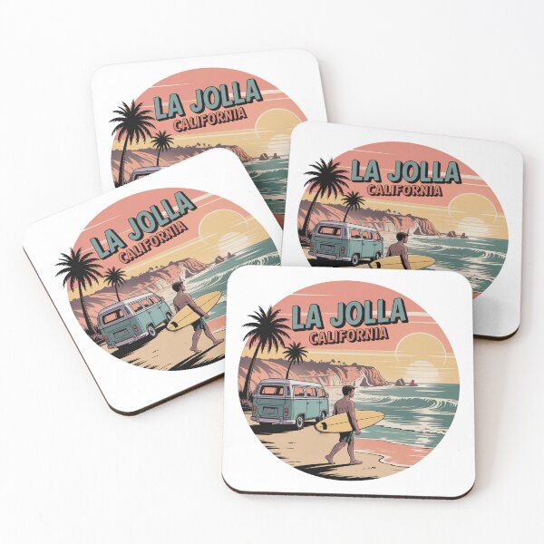 Item preview, La Jolla California Retro Surf Circle - Sunset Beach Illustration designed and sold by CircinusStore.