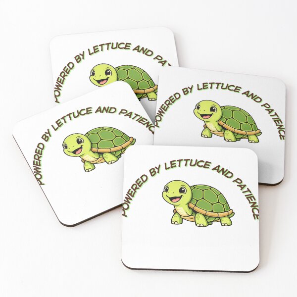 Item preview, Powered by Lettuce and Patience – Funny Tortoise Cartoon Design designed and sold by byrencsi.