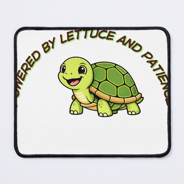 Item preview, Powered by Lettuce and Patience – Funny Tortoise Cartoon Design designed and sold by byrencsi.
