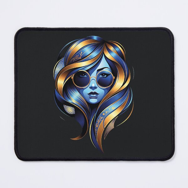 Item preview, Blue & Gold Retro Girl With Sunglasses designed and sold by Taans-Creation.