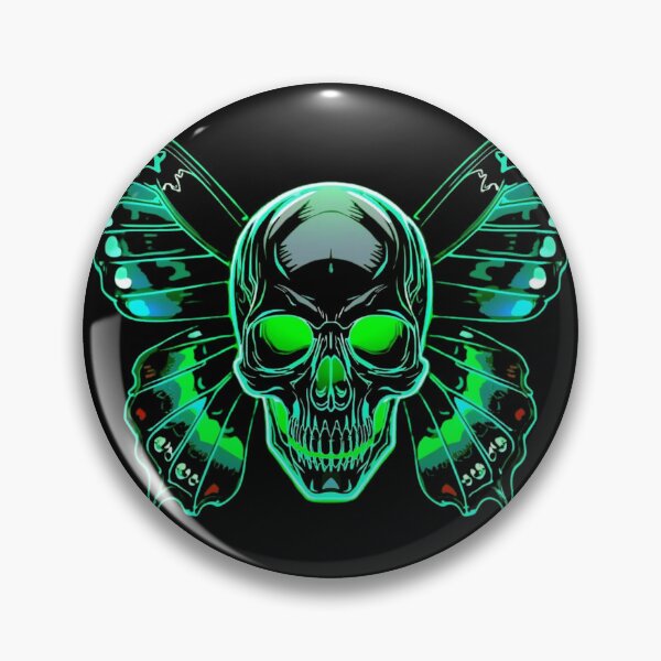Item preview, Glowing Butterfly Skull – Toxic Neon Cyberpunk Goth Art designed and sold by LintonGriffin.
