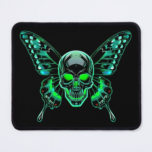 Item preview, Glowing Butterfly Skull – Toxic Neon Cyberpunk Goth Art designed and sold by LintonGriffin.