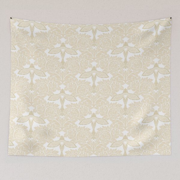 Item preview, Arts and Crafts Acanthus Damask with Dove - Light Warm Yellow designed and sold by dreamprint.