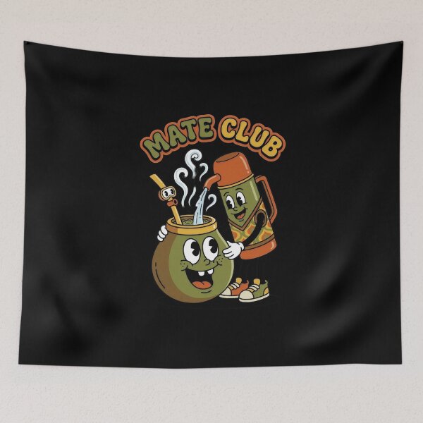 Item preview, Mate Club - Retro Cartoon Yerba Mate & Thermos Friends designed and sold by flamini.
