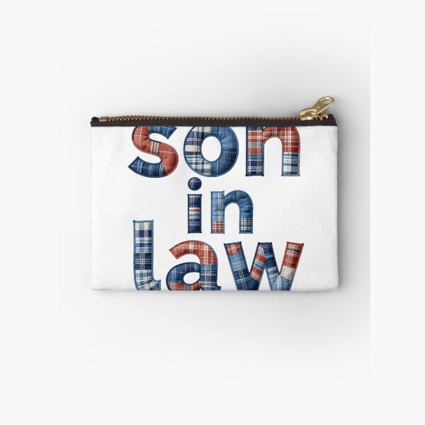 Item preview, SON IN LAW - IN RED & BLUE CHECK FAUX LETTERING designed and sold by AlexOBrienArt.